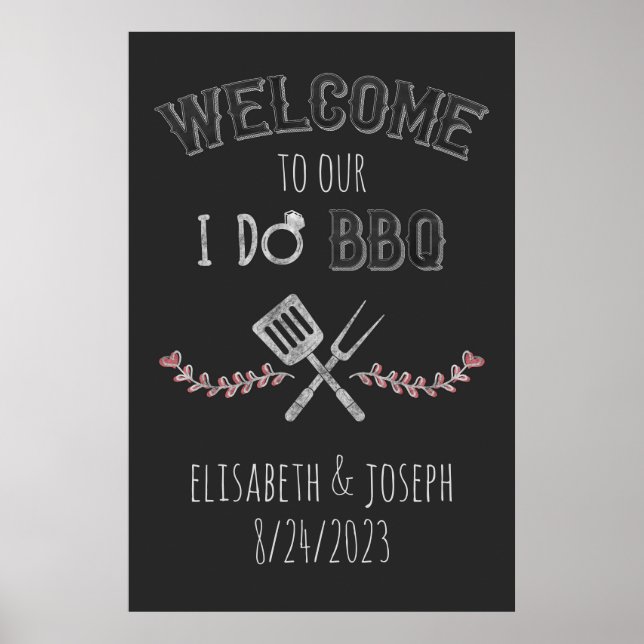 Poster Je fais BBQ Fête des mariées Engagement Party Bien (Devant)