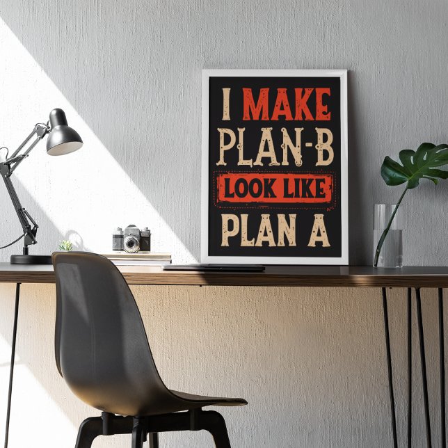 Poster Je Fais Du Plan B Un Plan Motivatif (Créateur téléchargé)