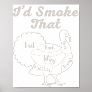 Poster Je fumerais que Bbq Viande Fumer Barbecue Fumeur T
