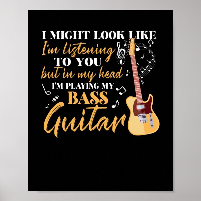 Poster Je joue ma basse guitare (Devant)