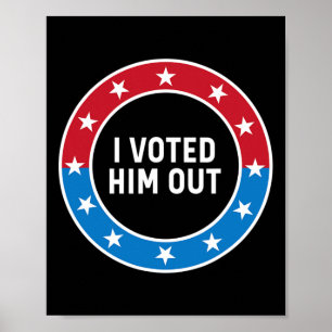 Poster Je L'ai Voté Anti Trump Rouge Blanc Et Bleu Voti