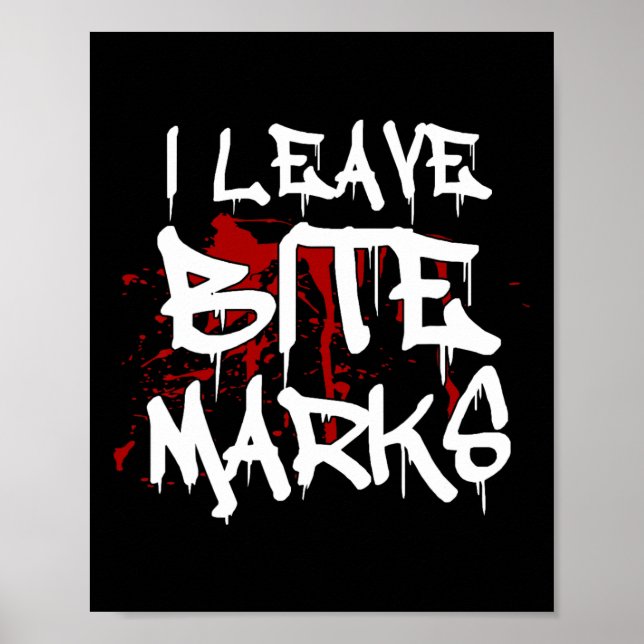 Poster Je Laisse Bite Marks Amusant Halloween Vampire san (Devant)