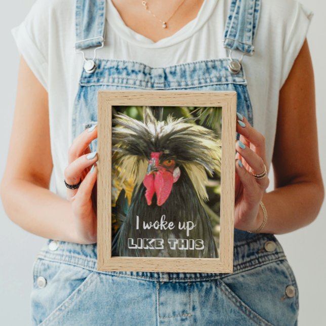 Poster Je Me Suis Réveillé Comme Ce Mème De Poule Aux Che (In Situ Framed)