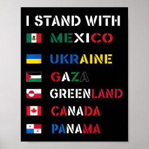 Poster Je me tiens avec Canada Groenland Mexique Panama G