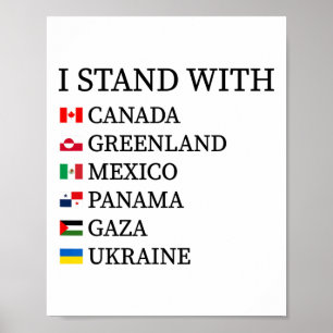 Poster Je me tiens avec Canada Groenland Mexique Panama G