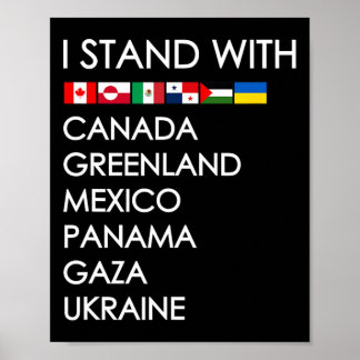 Poster Je me tiens avec le Canada Groenland Mexique Panam