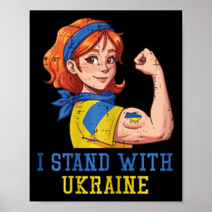 Poster Je me tiens avec l'Ukraine Femme forte Femmes inéb