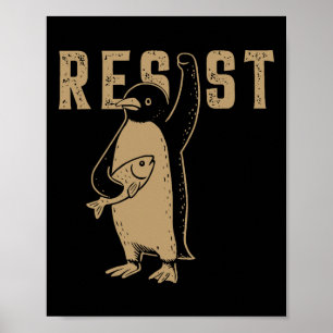 Poster Je Me Trouve Avec La Chemise Des Pingouins Résiste