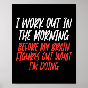 Poster Je M'Entraîne Dans Matin Drôle Gym Exercice Fitnes