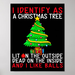 Poster Je m'identifie comme un sapin de Noël allumé à l'e