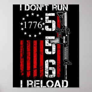 Poster Je ne cours pas, je recharge - Drapeau des États-U