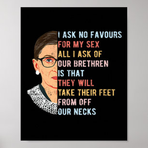 Poster Je Ne Demande Aucune Faveur Pour Mes Droits Fémini