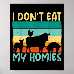 Poster Je ne mange pas mes potes Amateur d'animaux Amateu