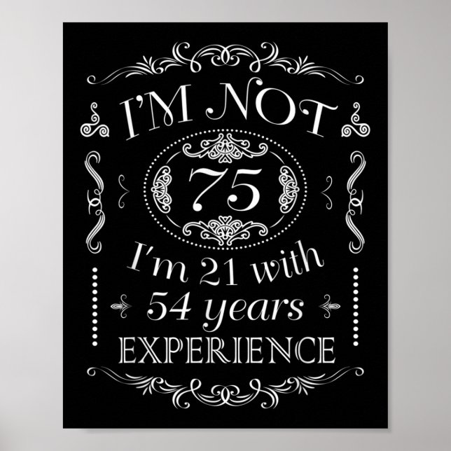 Poster Je ne suis pas 75 drôle 75e anniversaire (Devant)