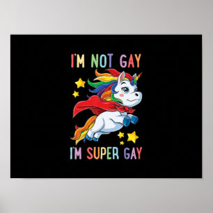 Poster Je Ne Suis Pas Gay Mon Super Gay pride LGBT Drapea