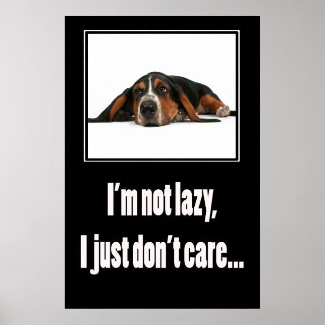 Poster Je ne suis pas paresseux, mais je m'en fiche. (Devant)