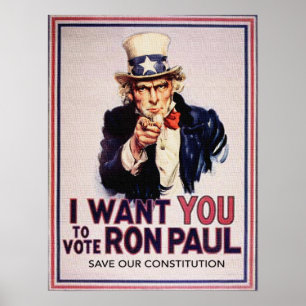 Poster Je ne veux pas que vous votiez RON PAUL Sauvez not