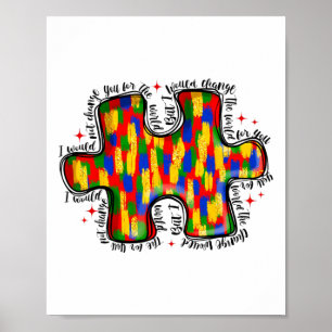 Poster Je Ne Vous Changerais Pas Pour World Autism Award