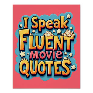 Poster Je Parle Citations De Film Fluent Retro Pop Art