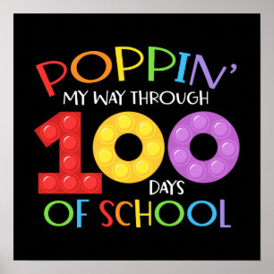 Poster Je passe 100 jours à l'école