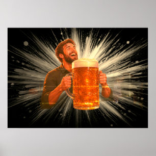 Poster Je passe un moment génial avec ma grande bière sur