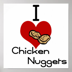 Poster Je pépites de poulet de coeur-amour