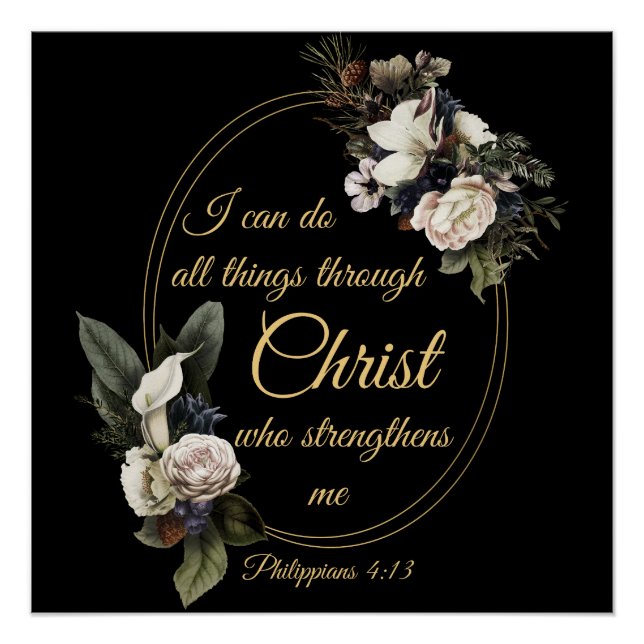 Poster Je Peux Faire Tout Par Le Christ - Philippiens 4 (Devant)