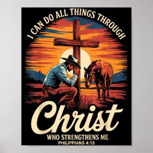 Poster Je peux faire toutes choses par Christ Cowboy Chré