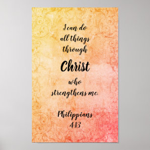 Poster Je Peux Faire Toutes Les Choses À Travers Christ P
