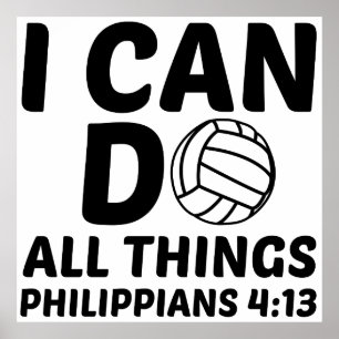 POSTER JE PEUX FAIRE TOUTES LES CHOSES DE VOLLEYBALL