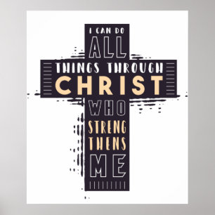 Poster Je Peux Faire Toutes Les Choses Par Jésus-Christ Q