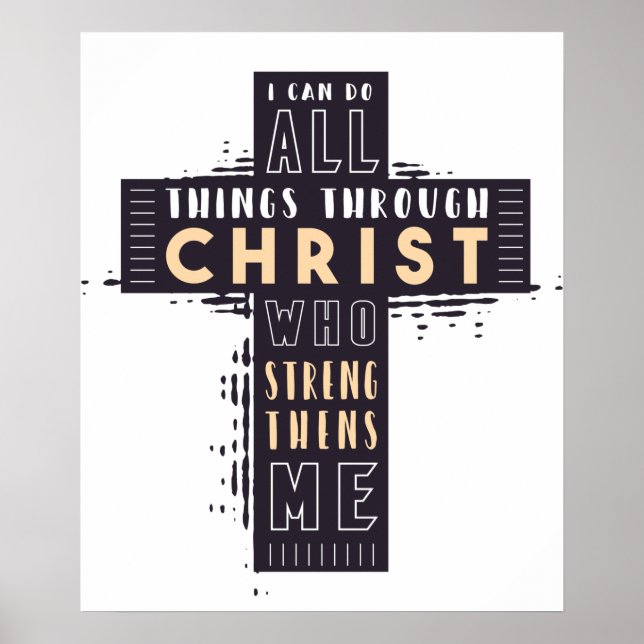 Poster Je Peux Faire Toutes Les Choses Par Jésus-Christ Q (Devant)