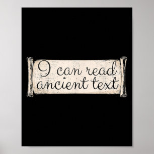 Poster Je Peux Lire Un Texte Ancien Drôle Mains Cursives 