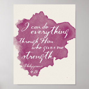 Poster Je peux tout faire Philippiens 4:13 Art Écriture