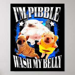 Poster Je Pibble Lave Mon Ventre Bouledogue Français