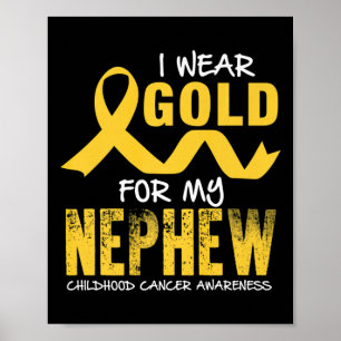 Poster Je Porte De L'Or Pour Mon Nephew Children Cancer A