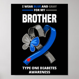 Poster Je Porte Du Bleu Et Du Gris Pour Mon Frère Type Un