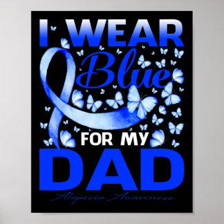 Poster Je porte du bleu pour la sensibilisation à l'alopé