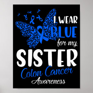 Poster Je porte du bleu pour la sensibilisation au cancer