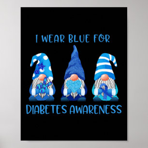 Poster Je Porte Du Bleu Pour La Sensibilisation Au Diabèt