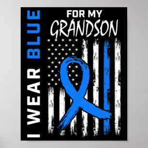 Poster Je Porte Du Bleu Pour Le Drapeau De Sensibilisatio