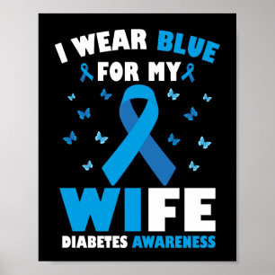 Poster Je Porte Du Bleu Pour Ma Femme Sensibilisation Au