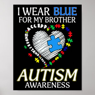 Poster Je Porte Du Bleu Pour Ma Sensibilisation sur l'aut