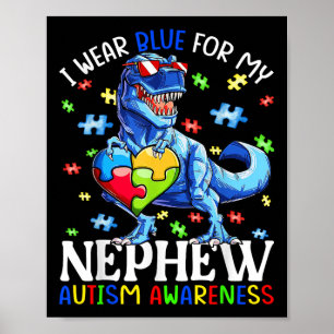 Poster Je Porte Du Bleu Pour Ma Sensibilisation sur l'aut