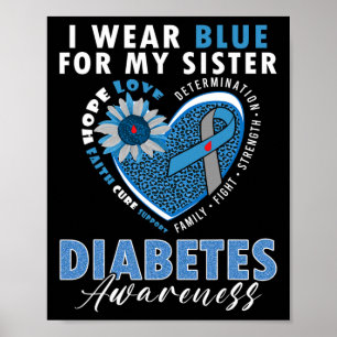 Poster Je Porte Du Bleu Pour Ma Soeur, Adjudant Le Diabèt