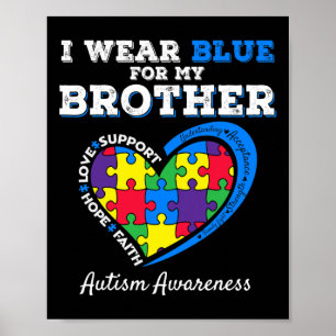 Poster Je porte du bleu pour mon frère pour la sensibilis