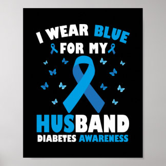 Poster Je Porte Du Bleu Pour Mon Mari Sensibilisation Au