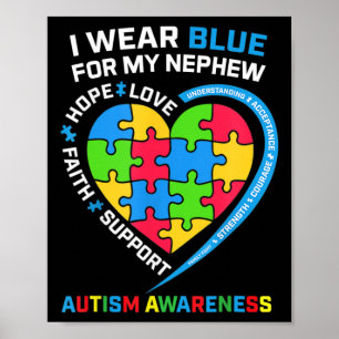 Poster Je Porte Du Bleu Pour Mon Mois De Sensibilisation