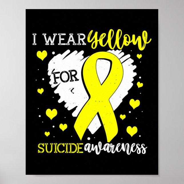 Poster Je Porte Du Jaune Pour Sensibilisation Au Suicide  (Devant)
