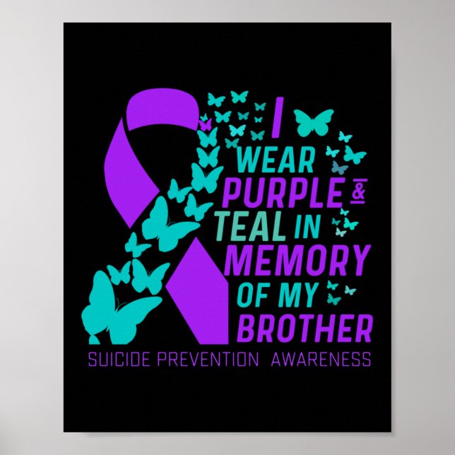 Poster Je Porte Du Purple Et Turquoise Pour Mon Frère Sui (Devant)